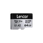 Lexar 64GB H-P Silver Plus microSDHC s adp C10 A2