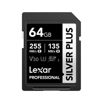 Lexar 64GB Pro SILVER PLUS SDXC C10 V30 U3