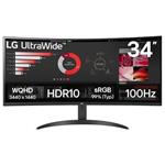 LG monitor 34WR50QK-B VA 34" QHD zakřivený / 3440x1440 /21:9/ 300 cd/m2/ 5ms (GtG)/ HDMI /DP/on screen control /HDR 10