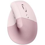 Logitech Lift Vertical Ergonomic Mouse - Dark Rose   Vertikální myš, optická, 6 tlačítek, bezdrátová, Bluetooth