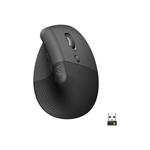 Logitech Lift Vertical Ergonomic Mouse - Grafitová, 400-4000dpi, 6 tlačítek, bluetooth, logitech bolt