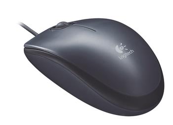 Logitech myš M100, optická, USB, 2 tlačítka, černá, 1000dpi