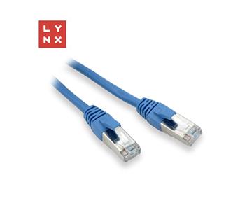 LYNX FTP patch kabel Cat5e PVC, CCA, 0,1m, modrý (balení obsahuje 10ks)