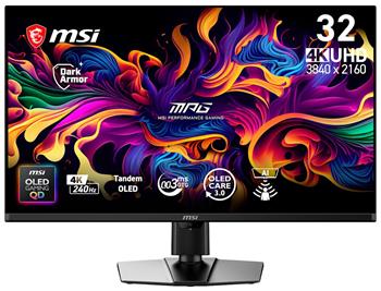 MSI Gaming MPG 322UR QD-OLED X24/ 31,5"/ 3840x2160 / OLED/ 0,03ms/ 240Hz/ 300cd/m2/ 1500000:1/ HDMI/ DP/ VESA/ USB/čern