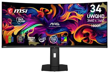 MSI MAG/341CQP X28/34"/QD-OLED/UWQHD/280Hz/0,03ms/Černá/3R