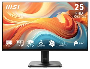 MSI PRO MP251 E14A/ 24"/ 1920x1080/ IPS/ 4ms/ 144Hz/ 300cd/m2/ 1500:1/ HDMI/ DP/ VESA/ černý