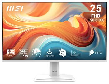 MSI PRO MP251W E14A/ 24"/ 1920x1080/ IPS/ 4ms/ 144Hz/ 300cd/m2/ 1500:1/ HDMI/ DP/ VESA/ bílý