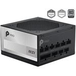 MSI zdroj PRO A850PL PCIE5/ 850W/ ATX3.1/ akt. PFC/ 7 let celk. záruka/ 120mm fan/ modulární kabeláž/ 80PLUS Platinum