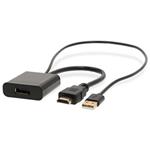 NEDIS adaptérový kabel HDMI - DisplayPort/ zástrčka HDMI - zásuvka DisplayPort/ USB napájení/ 20cm/ box/ černý