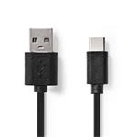 Nedis CCGB60600BK01 - USB 2.0 kabel | Typ-C Zástrčka - A Zástrčka | 0,1 m | Černá barva