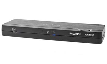 NEDIS HDMI převodník/ USB-C zásuvka/ 2x HDMI vstup/ 4x USB-A zásuvka/ 1x HDMI výstup/ 1cestný/ 4K@60Hz/ 18 Gbps/ ABS/ a