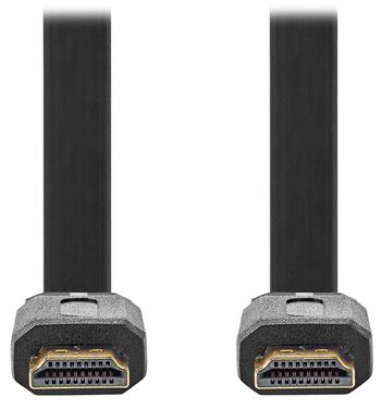 NEDIS High Speed HDMI 2.0 kabel s ethernetem/ 4K@30Hz/ zlacené konektory HDMI-HDMI/ plochý/ černý/ bulk/ 2m