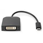 NEDIS kabelový adaptér USB 3.2 Gen 1/ USB-C zástrčka - DVI-D 24+1 zásuvka/ kulatý/ černý/ 20cm