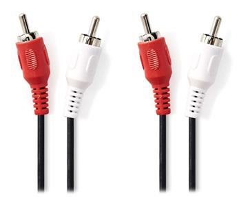 NEDIS stereo audio kabel RCA/ 2× zástrčka RCA - 2× zástrčka RCA/ černý/ 1m