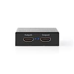 Nedis VSPL3472AT - HDMI Rozbočovač | 2 Porty port(s) | Vstup HDMI  | 2x výstup HDMI  | 4K@60Hz | 18 Gbps | Kov | černý