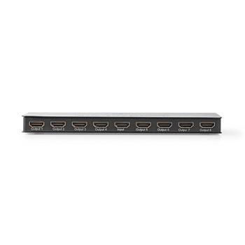 Nedis VSPL3478ATH - HDMI Rozbočovač | 8 Portů port(s) | Vstup HDMI | 8x Výstup HDMI | 4K@60Hz | 18 Gbps | Kov | černý