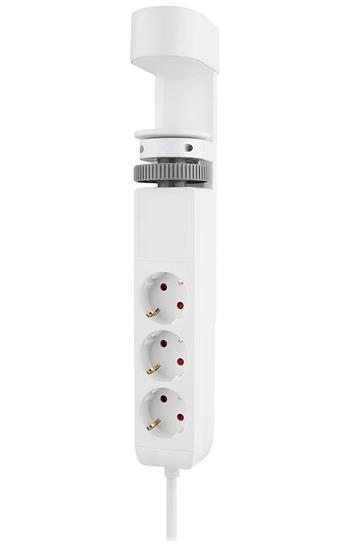 Neomounts DS22-840WH6 VOLT Desk Clamp socket with Quick-charge USB Ports, 3x type-F 230V, 1x USB-A 18W, 2x USB-C 20W