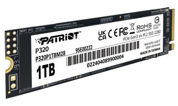 PATRIOT P320 1TB SSD / Interní / M.2 PCIe Gen3 x4 NVMe 1.3 / 2280