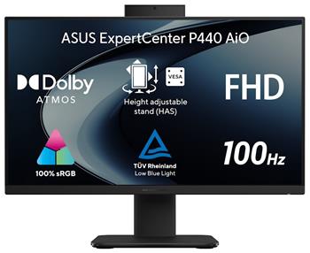 ASUS ExpertCenter P4 AiO/ i3-1315U/ 8GB/ 512 GB SSD/ Intel® Graphics/ 23,8"FHD,matný/ W11P EDU/ kbd+myš/ černý