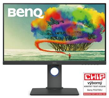BENQ 27" LED PD2700U/ FF/ LBL/ IPS panel/ 3840x2160/ 20M:1/ 5ms/ HDMI/ DP/ USB/ repro/ Pivot/ černý