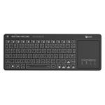 C-TECH klávesnice WLTK-03, Dual mode, BT5.0 + 2,4GHzb, bezdrátová s touchpadem, LED podsvětlení, černá