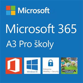 Elektronicky: Microsoft CSP Microsoft 365 A3 for faculty (pro školy) předplatné 1 rok, vyúčtování měsíčně