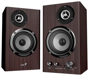 GENIUS repro SP-HF1812BT Dark Brown/ 2.0/ 50W/ Bluetooth 5.3/ dřevěné/ barva tmavé dřevo