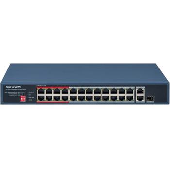 Hikvision DS-3E0326P-E/M(C) - Switch 24x 100 TX PoE, 1 Gb RJ45 port, 1 Gb combo port; 230W