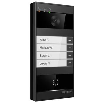 IP dverní interkom 4-tlac., 4MPx kamera 150°, rozpoznání obliceje, ctecka karet, QR kód, Wi-Fi, Blu