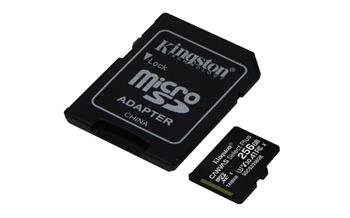 KINGSTON 256GB microSDHC CANVAS Plus Memory Card 100MB/85MBs- UHS-I class 10 Gen 3