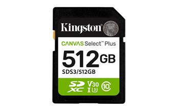 Kingston Canvas Select Plus/SDXC/512GB/UHS-I U3 / Class 10