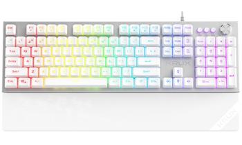 Krux klávesnice Frost Silver-White RGB / fullsize / RGB / podložka / bílá