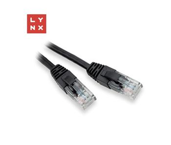 LYNX UTP patch kabel Cat5e, PVC, CCA, 0,1m, černý (balení obsahuje 10ks)
