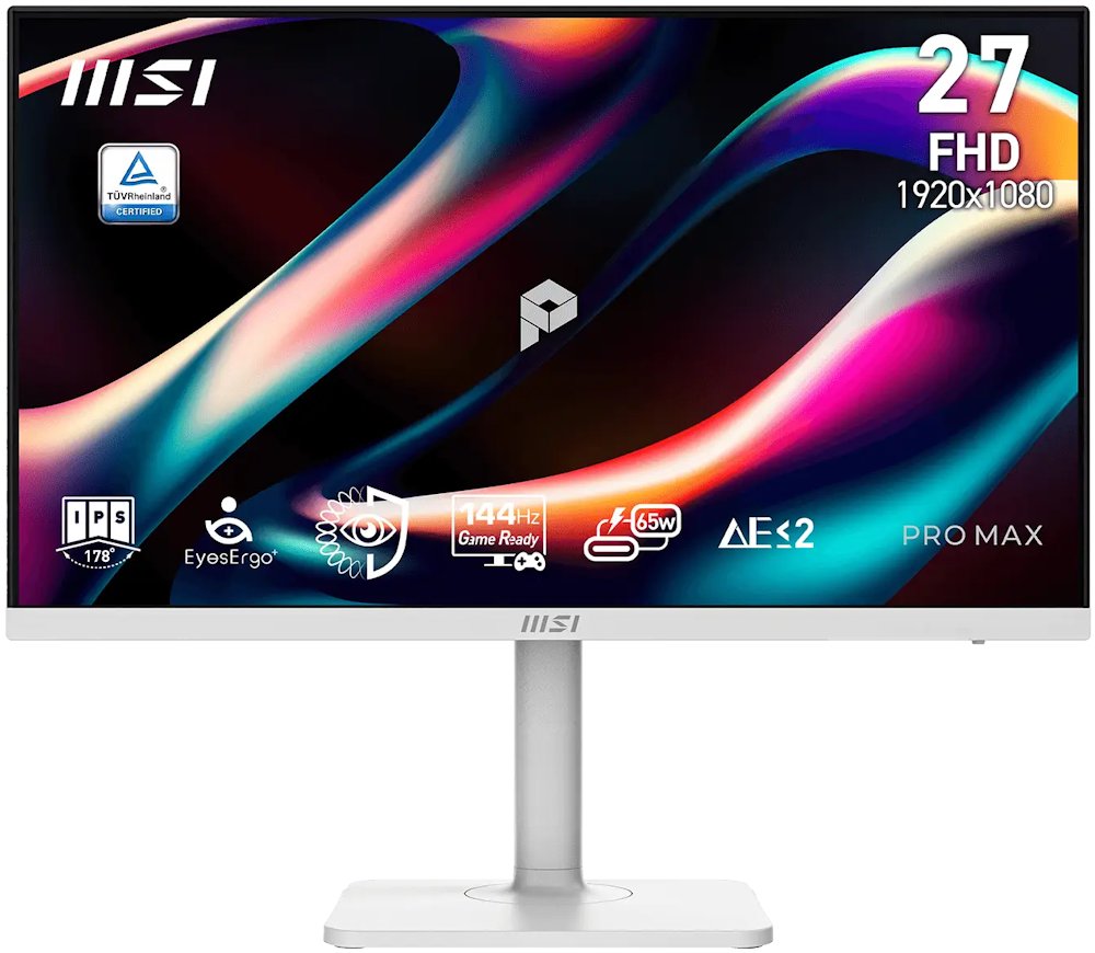 MSI PRO MAX 271PHW E14/ 27"/ 1920x1080/ IPS/ 4ms/ 144Hz/ 300cd/m2/ 1500:1/ HDMI/ VESA/ bílý