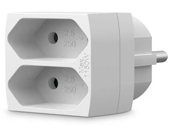 NEDIS síťový rozbočovač/ 2x zásuvka typu C (euro)/ 250 V AC 50/60 Hz/ 2,5 A/ 1100 W/ bílý
