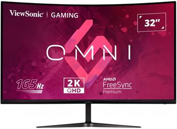 POŠKOZENÝ OBAL - ViewSonic VX3218C-2K OMNI /32" prohnutý/VA/16:9/2560x1440 / 165Hz/ 1ms/ 250cd/m2 / Freesync premium /2