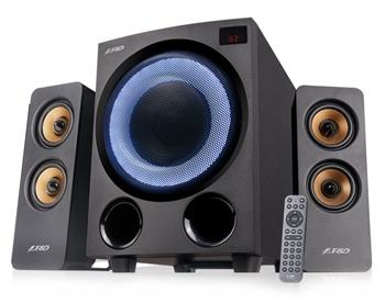 ROZBALENÉ - FENDA F&D repro F770X/ 2.1/ 76W/ černé s RGB/ BT5.0/ FM rádio/ USB přehrávání/ optický vstup/ dálkové ovlád