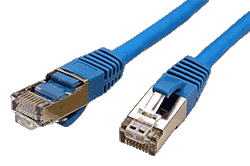 S/FTP patchkabel kat. 6, LSOH, 0,5m, modrý