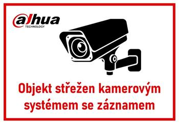 Samolepící tabulka pro kamerové systémy Dahua 140 x 100 mm