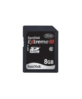 SanDisk SecureDigital Extreme III 8 GB SDHC, rychlost zápis/čtení 133x (150kB/s=1x) tj. 20MB/s + Rescue Pro