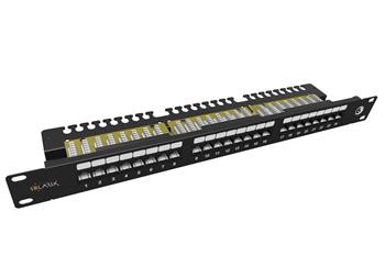 Solarix - 19" patch panel 24 x RJ45 CAT6 UTP s vyvazovací lištou 1U