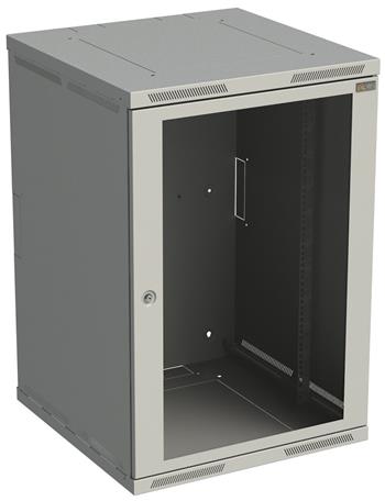 Solarix Rozvaděč nástěnný SENSA 18U 600mm, dveře sklo, RAL 7035, SENSA-18U-66-11-G