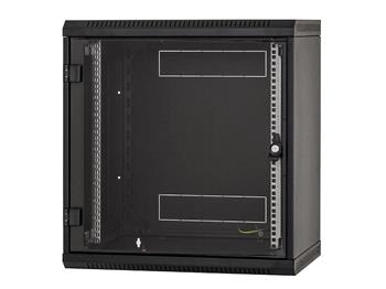 Triton 19" rozvaděč jednodílný 12U/500mm, celoskleněné dveře, černý
