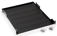TRITON Police s perforací 19", 1U/750mm, nosnost 40kg, černá