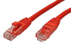 UTP patchkabel kat. 6, LSOH, červený, 3m
