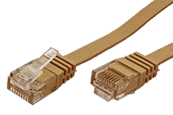 UTP patchkabel kat. 6, plochý, béžový, 1m