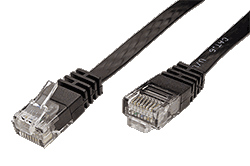 UTP patchkabel kat. 6, plochý, černý, 5m