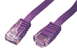 UTP patchkabel kat. 6, plochý, fialový, 1m