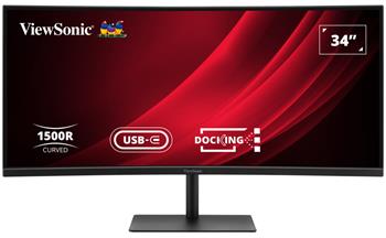 ViewSonic VG3419C-2 34" 21:9, 3440 x 1440, VA, zakřivený, HDMI,DP, 96W USB-C,USB, J45, KVM switch, speakers, výš. nast.
