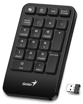 POŠKOZENÝ OBAL - GENIUS NumPad 1000/ numerická/ bezdrátová 2,4GHz/ Copilot/ mini receiver/ USB/ černá